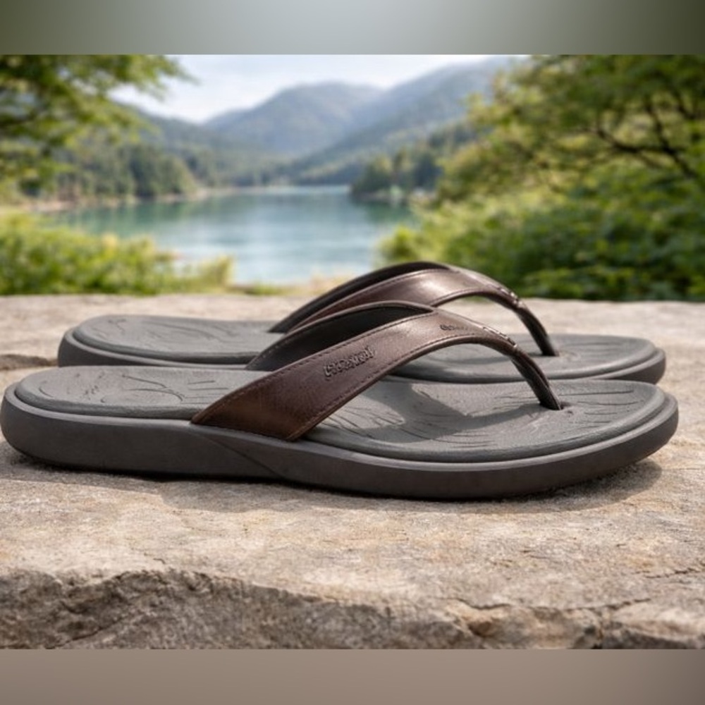 Soft Sole Comfy Silver/Grey Sandals - Size 7.5